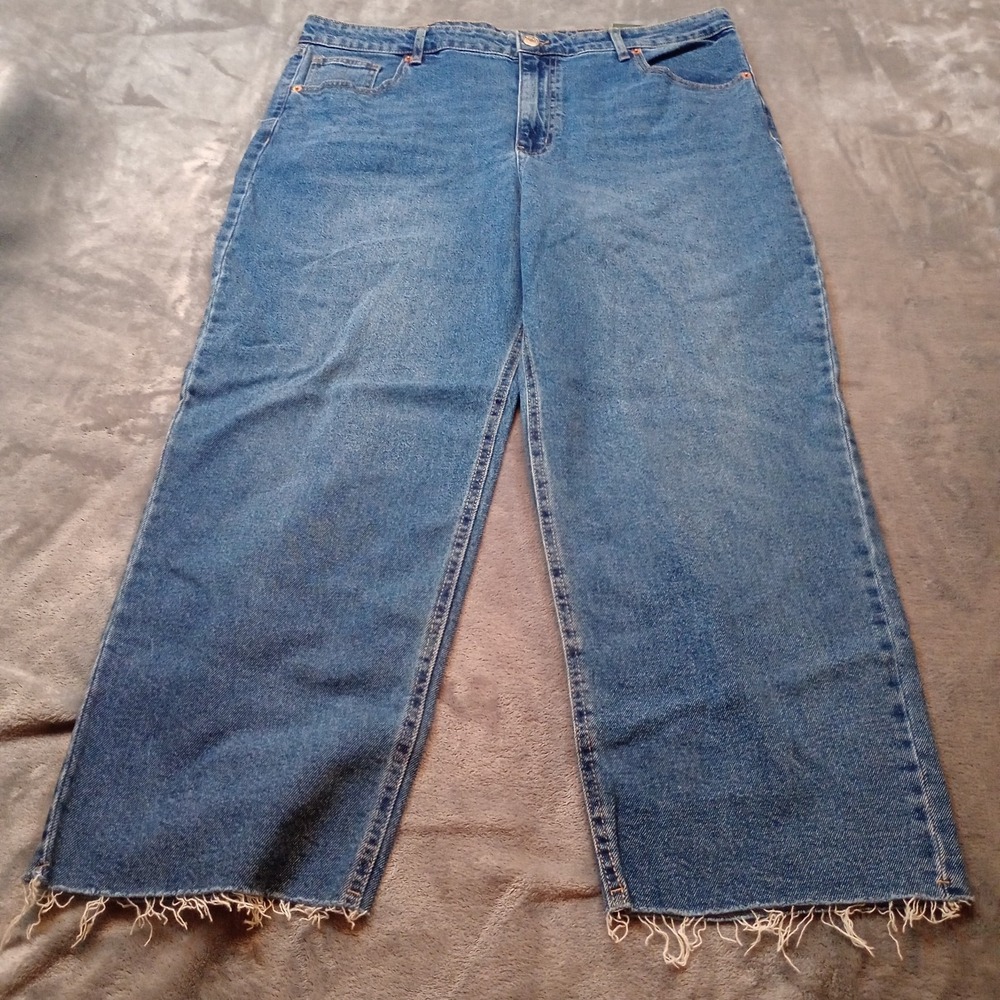 Wild Fable High Rise Straight Ankle Jeans Womens Size 18 Raw‎ Cut Hem NEW